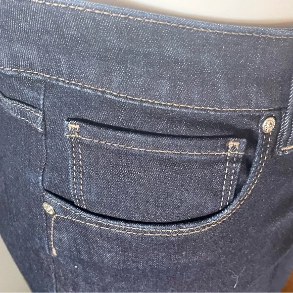 White House Black Market Dark Indigo High-Rise Skinny Flare Jeans - Picture 6 of 11